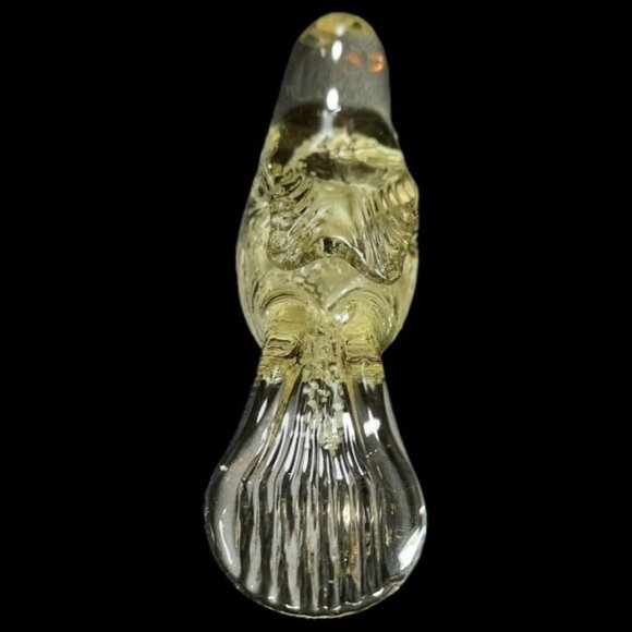 Hand Blown Vintage Glass Bird Figurine With Glow Effect Under Black Light - Picture 7 of 8